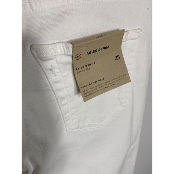 NWT AG Adriano Goldschmied Ex Boyfriend Slim 1 Year Vivid White Jeans-sz 28 - Picture 12 of 14